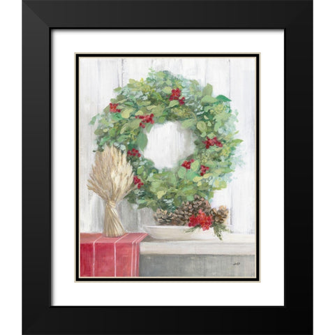 Natural Christmas II Black Modern Wood Framed Art Print with Double Matting by Purinton, Julia