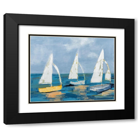 Sail Away Black Modern Wood Framed Art Print with Double Matting by Munger, Pamela