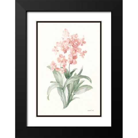 Spring Orchid I Black Modern Wood Framed Art Print with Double Matting by Nai, Danhui