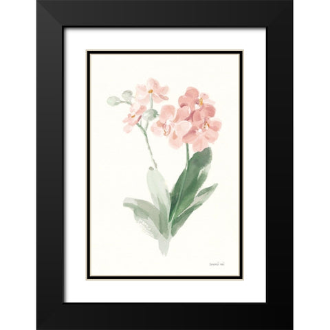 Spring Orchid II Black Modern Wood Framed Art Print with Double Matting by Nai, Danhui