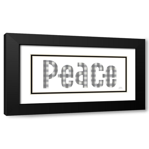 Retro Holiday Peace Gray Black Modern Wood Framed Art Print with Double Matting by Marshall, Laura