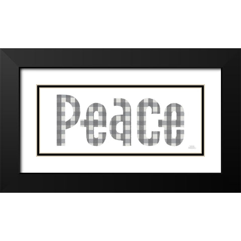 Retro Holiday Peace Gray Black Modern Wood Framed Art Print with Double Matting by Marshall, Laura