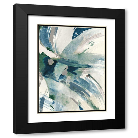 Spontaneous I Sapphire Black Modern Wood Framed Art Print with Double Matting by Nai, Danhui