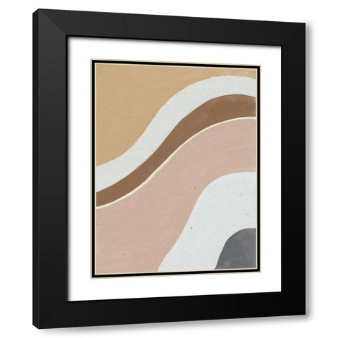 Flowing II Neutral Black Modern Wood Framed Art Print with Double Matting by Nai, Danhui