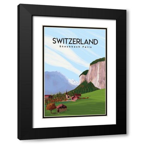 Swiss Alps Black Modern Wood Framed Art Print with Double Matting by Escalante, Omar