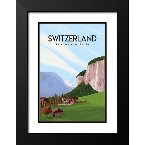 Swiss Alps Black Modern Wood Framed Art Print with Double Matting by Escalante, Omar