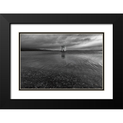 Windmill Island Black Modern Wood Framed Art Print with Double Matting by Aledanda