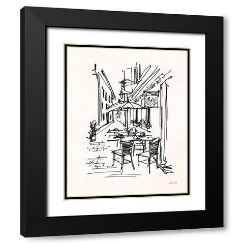 Cafe Sketch II Cream Black Modern Wood Framed Art Print with Double Matting by Tavoletti, Anne