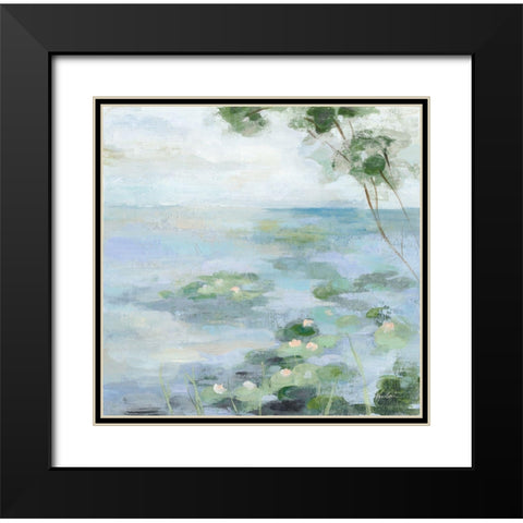 Lily Pond II Black Modern Wood Framed Art Print with Double Matting by Vassileva, Silvia
