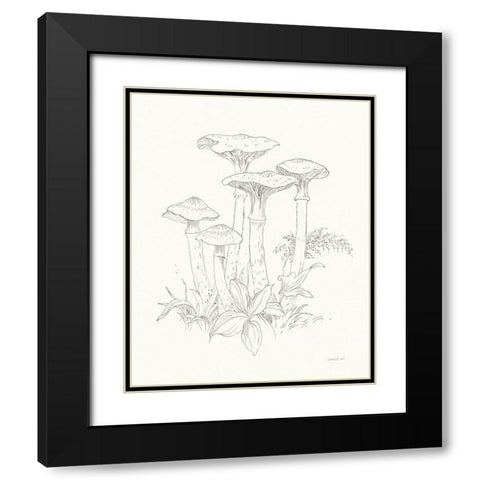 Nature Sketchbook I Black Modern Wood Framed Art Print with Double Matting by Nai, Danhui