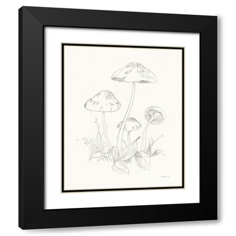 Nature Sketchbook III Black Modern Wood Framed Art Print with Double Matting by Nai, Danhui