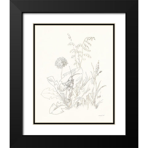 Nature Sketchbook VII Black Modern Wood Framed Art Print with Double Matting by Nai, Danhui