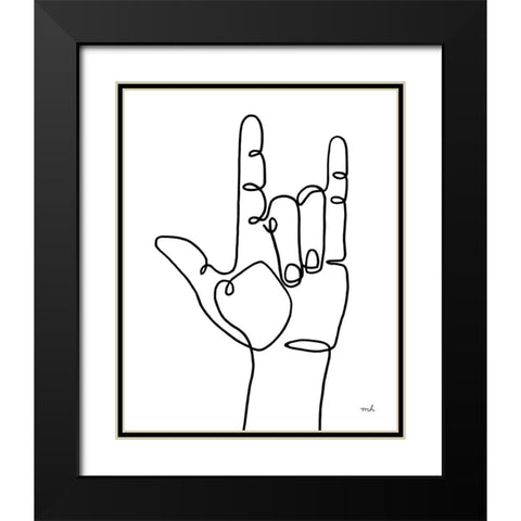 Love Sign Black Modern Wood Framed Art Print with Double Matting by Hershey, Moira