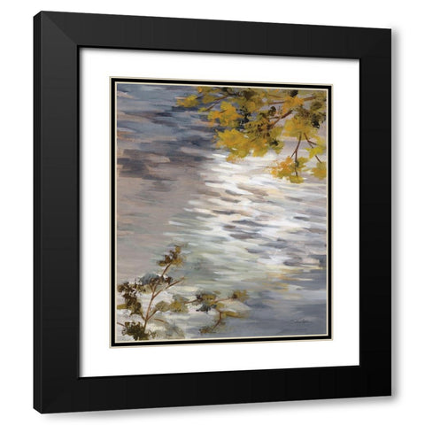 Branches and Ripples Black Modern Wood Framed Art Print with Double Matting by Vassileva, Silvia