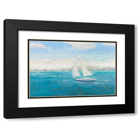 Sailing Into the Blue Black Modern Wood Framed Art Print with Double Matting by Wiens, James