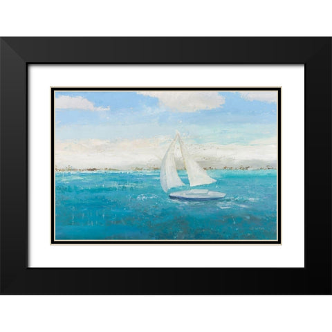 Sailing Into the Blue Black Modern Wood Framed Art Print with Double Matting by Wiens, James