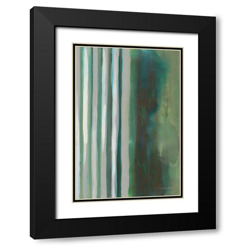 Study in Green I Black Modern Wood Framed Art Print with Double Matting by Nai, Danhui