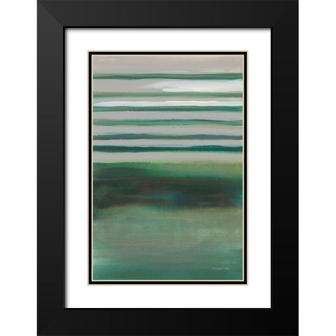 Study in Green II Black Modern Wood Framed Art Print with Double Matting by Nai, Danhui