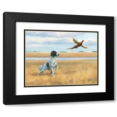 On Point by the River Black Modern Wood Framed Art Print with Double Matting by Wiens, James