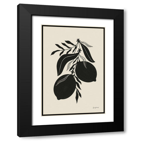 Lemon Silhouette II Black Modern Wood Framed Art Print with Double Matting by Thorns, Becky