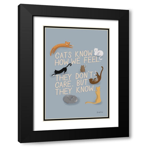 Ode to Cats Dark Black Modern Wood Framed Art Print with Double Matting by Thorns, Becky