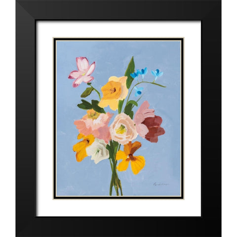 Sugar Flowers Black Modern Wood Framed Art Print with Double Matting by Munger, Pamela