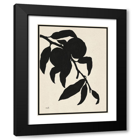 Peach I Black Modern Wood Framed Art Print with Double Matting by Hershey, Moira