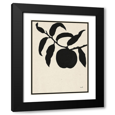 Peach II Black Modern Wood Framed Art Print with Double Matting by Hershey, Moira
