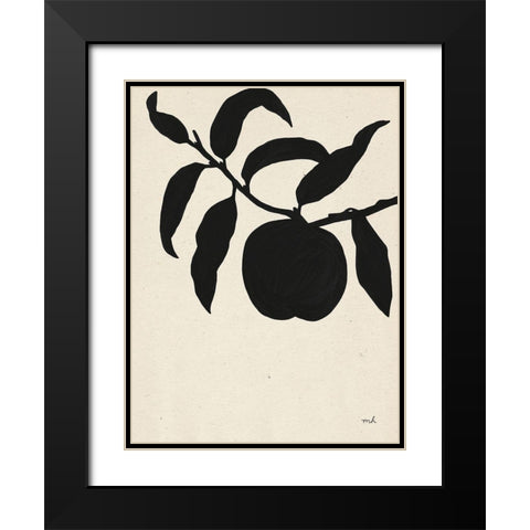 Peach II Black Modern Wood Framed Art Print with Double Matting by Hershey, Moira