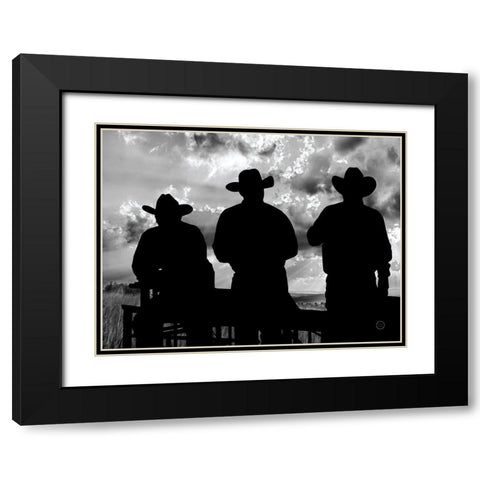 Three Cowboys Black Modern Wood Framed Art Print with Double Matting by Larson, Nathan