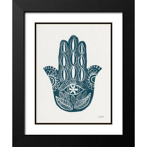 Hamsa II Black Modern Wood Framed Art Print with Double Matting by Prahl, Courtney