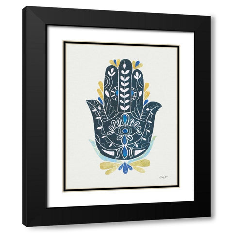 Hamsa I Collage Black Modern Wood Framed Art Print with Double Matting by Prahl, Courtney