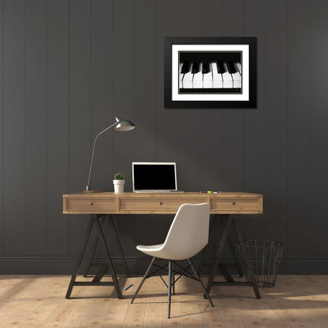 Piano Lounge I Black Modern Wood Framed Art Print with Double Matting by Larson, Nathan