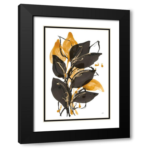 Amber Black and Gold I Black Modern Wood Framed Art Print with Double Matting by Paschke, Chris