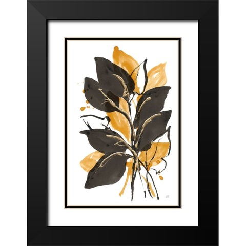 Amber Black and Gold II Black Modern Wood Framed Art Print with Double Matting by Paschke, Chris