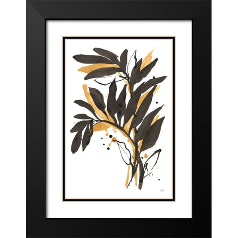 Amber Palm I Black Modern Wood Framed Art Print with Double Matting by Paschke, Chris