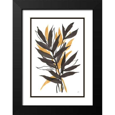 Amber Palm III Black Modern Wood Framed Art Print with Double Matting by Paschke, Chris