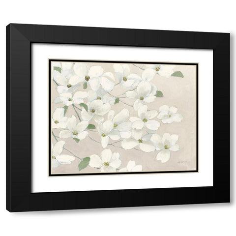 Dogwood Delight Cream Black Modern Wood Framed Art Print with Double Matting by Wiens, James