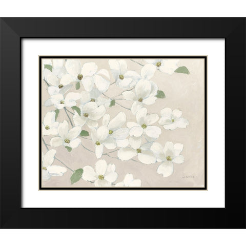 Dogwood Delight Cream Black Modern Wood Framed Art Print with Double Matting by Wiens, James