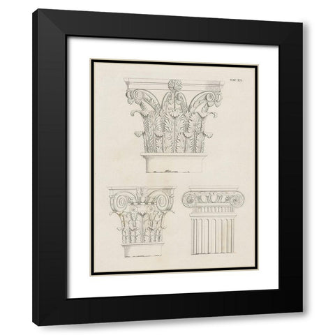 Italian Volute Black Modern Wood Framed Art Print with Double Matting by Wild Apple Portfolio