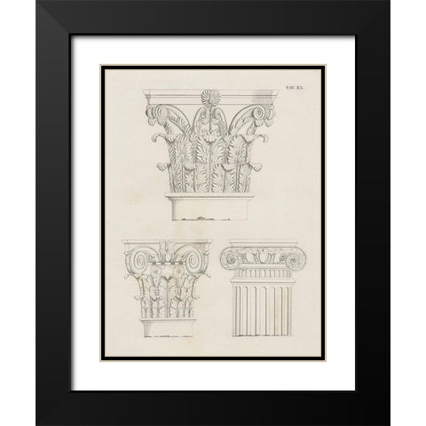 Italian Volute Black Modern Wood Framed Art Print with Double Matting by Wild Apple Portfolio