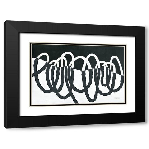 Loops III Dark Black Modern Wood Framed Art Print with Double Matting by Ferguson, Kathy