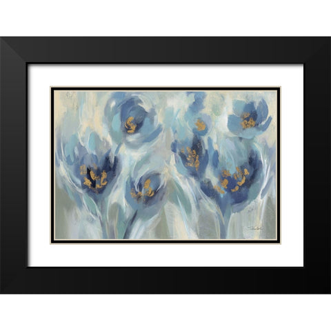 Blue Fairy Tale Floral III Light Black Modern Wood Framed Art Print with Double Matting by Vassileva, Silvia