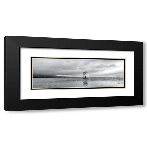 Windmill Island Light Crop Black Modern Wood Framed Art Print with Double Matting by Aledanda