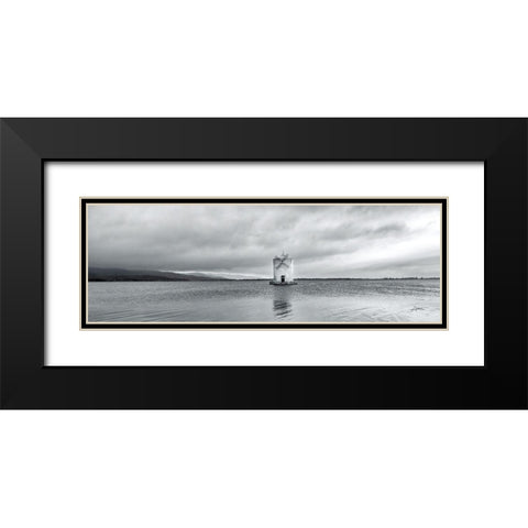 Windmill Island Light Crop Black Modern Wood Framed Art Print with Double Matting by Aledanda