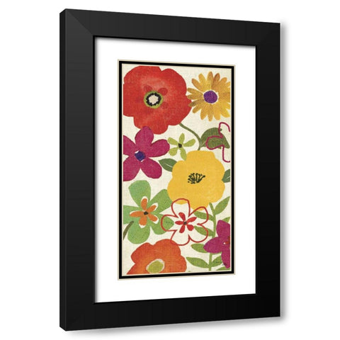 Watercolor Garden Panel I Black Modern Wood Framed Art Print with Double Matting by Pela Studio