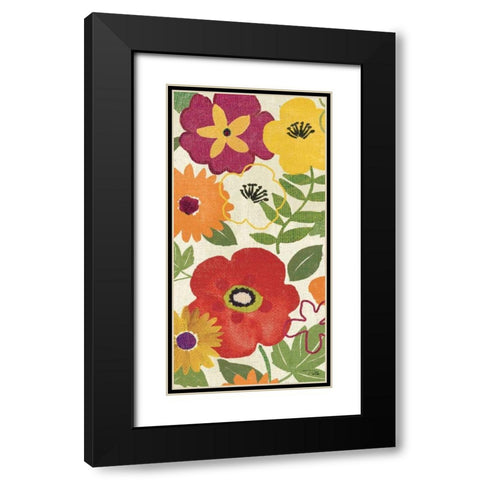 Watercolor Garden Panel II Black Modern Wood Framed Art Print with Double Matting by Pela Studio