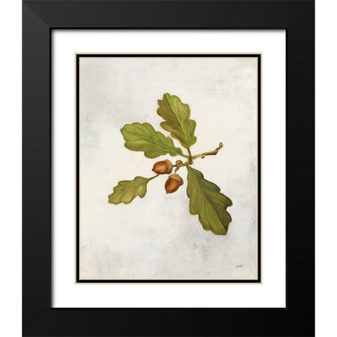 Oak Branch Crop Black Modern Wood Framed Art Print with Double Matting by Purinton, Julia