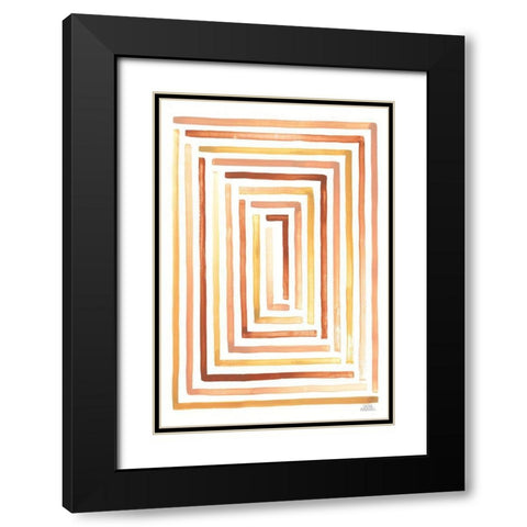 Desert Sunset II SP Black Modern Wood Framed Art Print with Double Matting by Marshall, Laura
