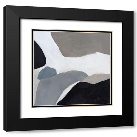 Faze Black Modern Wood Framed Art Print with Double Matting by Munger, Pamela